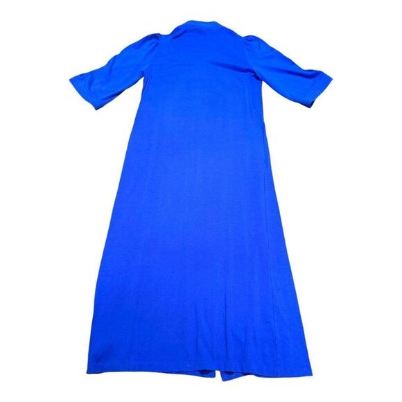 Vintage Miss Elaine Blue Night Gown Housecoat Robe Moomoo Full Length House Coat - Picture 4 of 4
